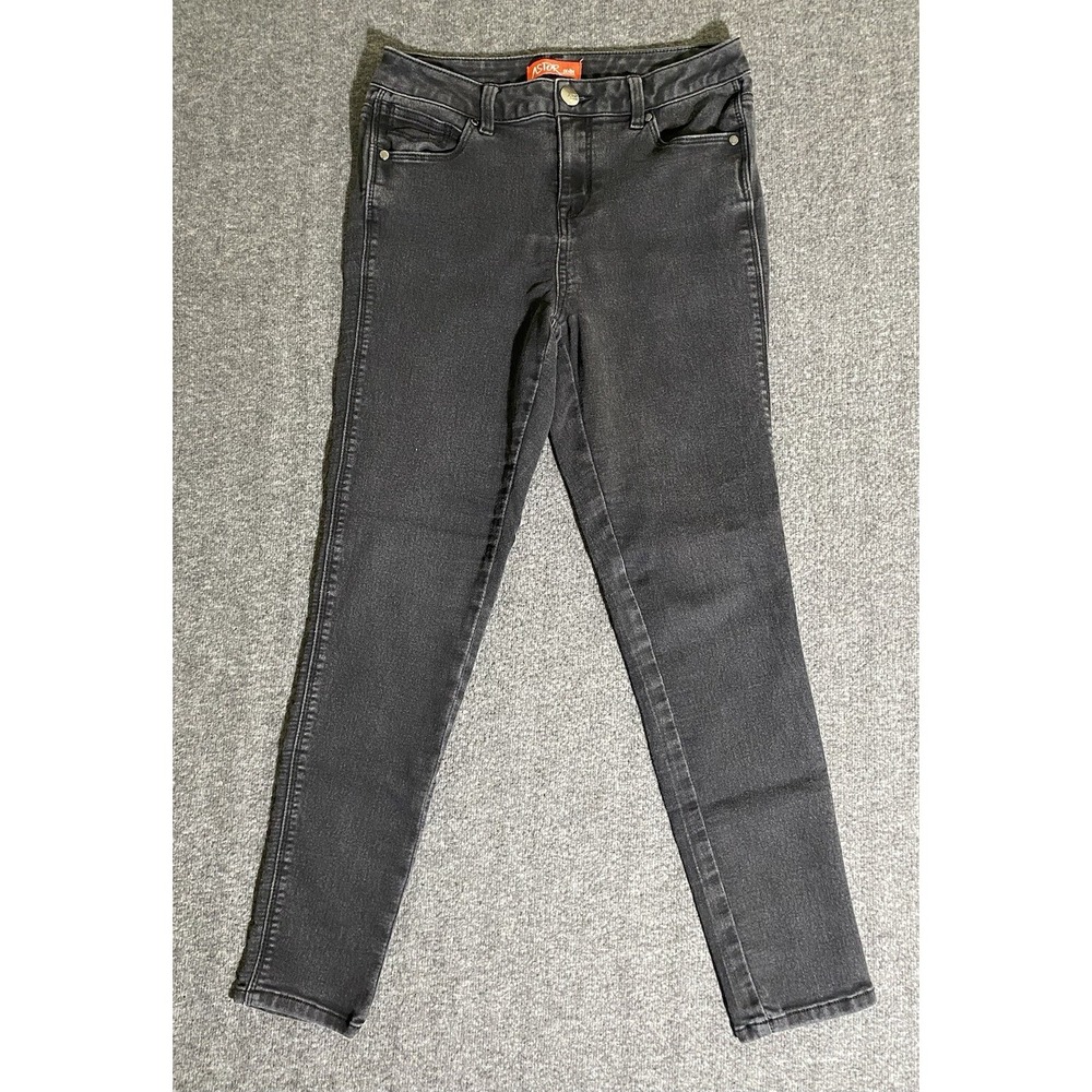 Astor Womens Jeans Juniors Black Pockets Slim Tapered Size 5